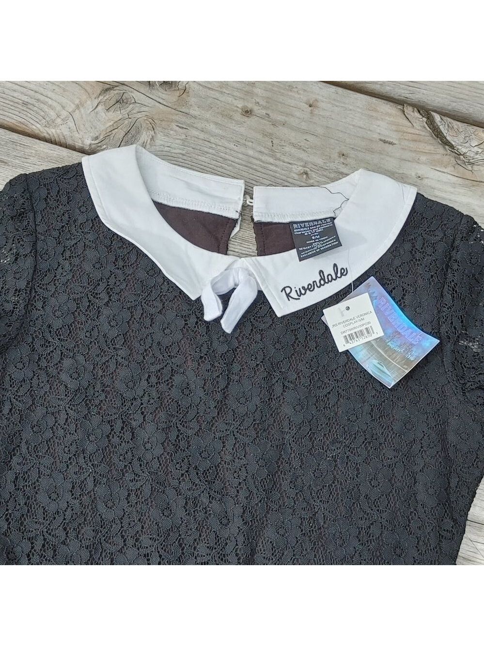 Riverdale Costume Black Lace Dress White Peter pan Collar S/M Veronica BNWT